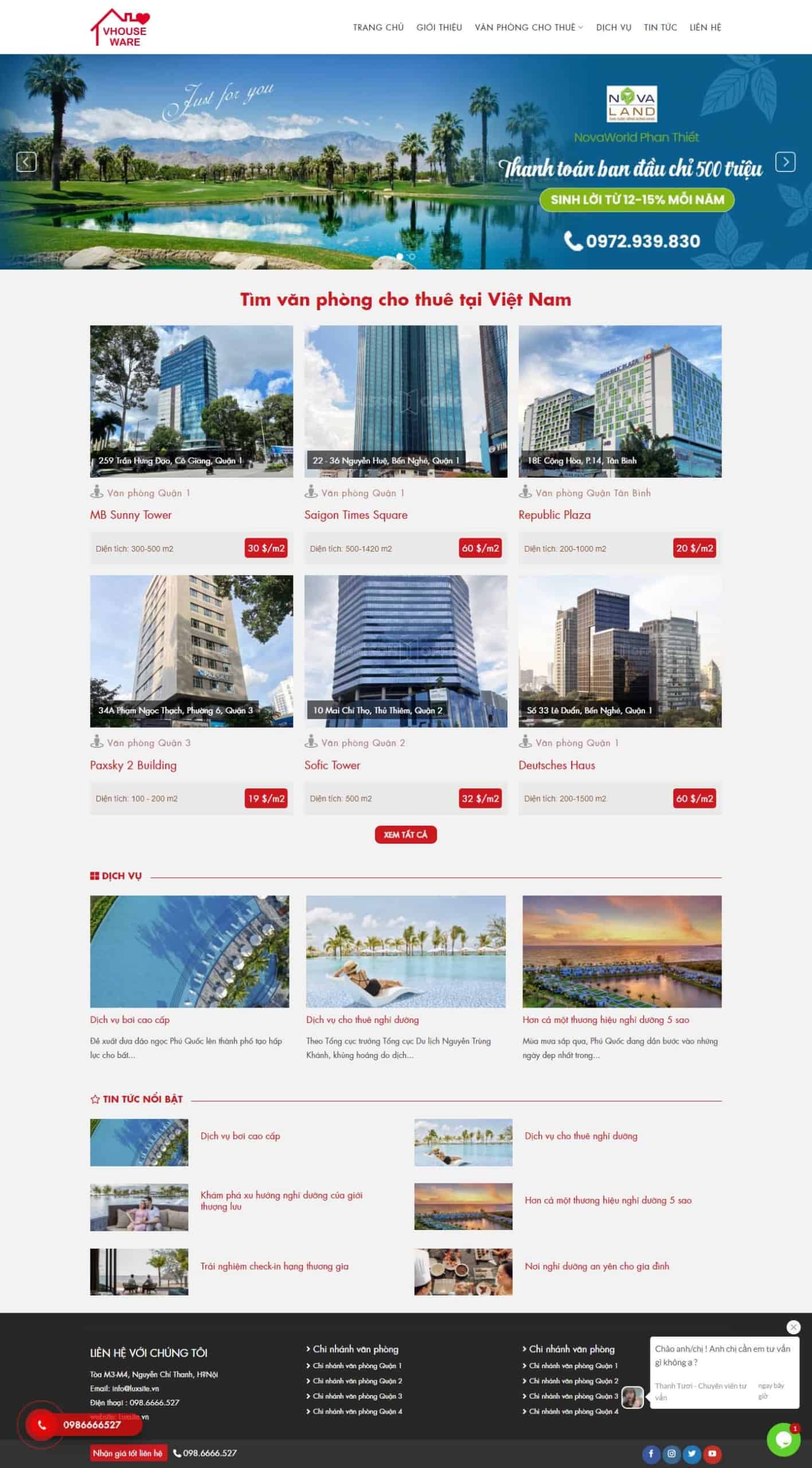 Website bất động sản nhiều dự án đẹp BDS150
