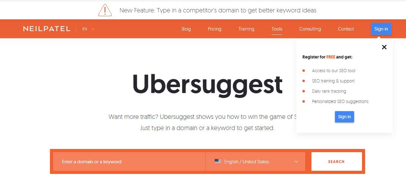 check view website hiệu quả với UberSuggest